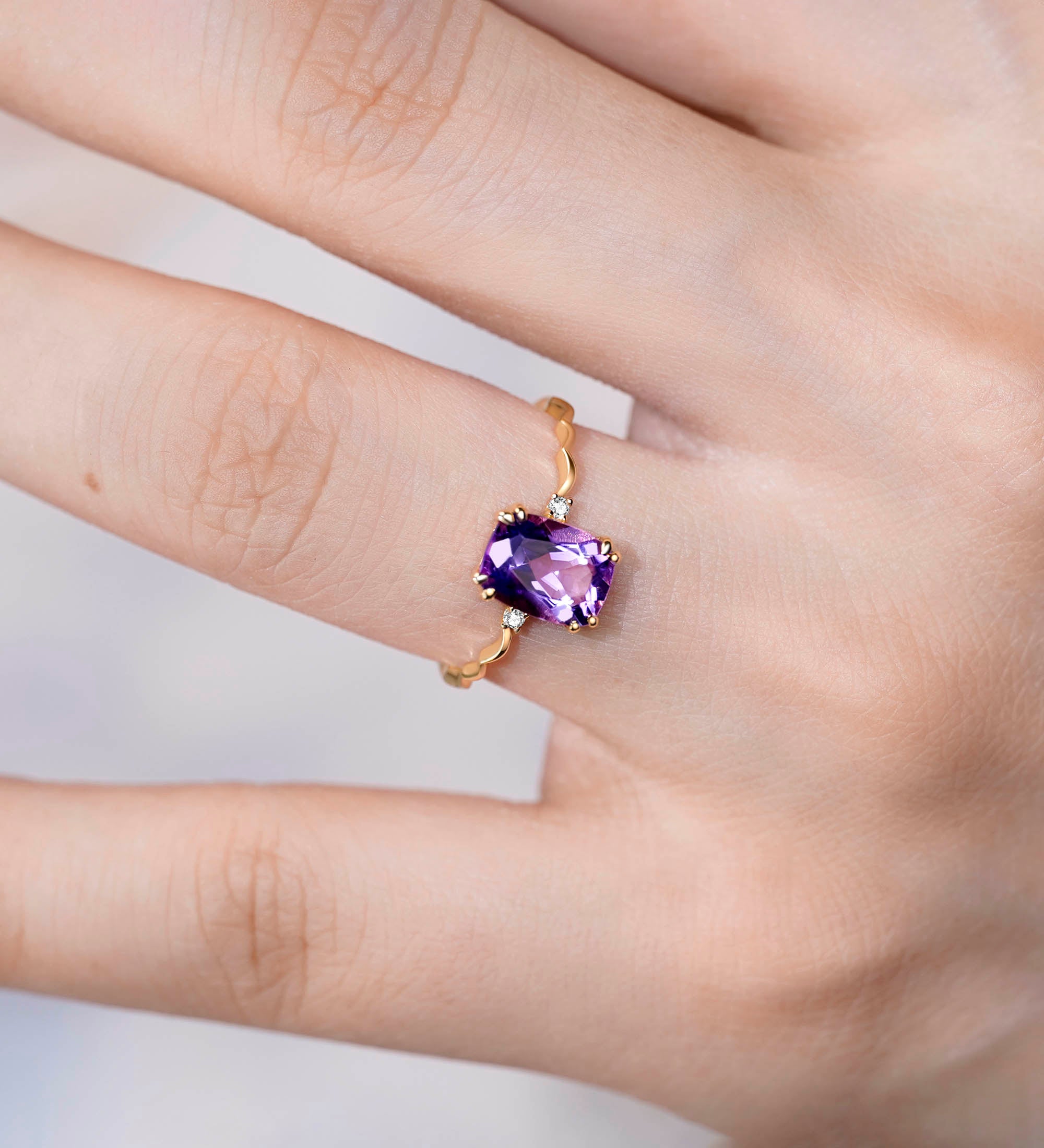 Amethyst and Diamond Ring
