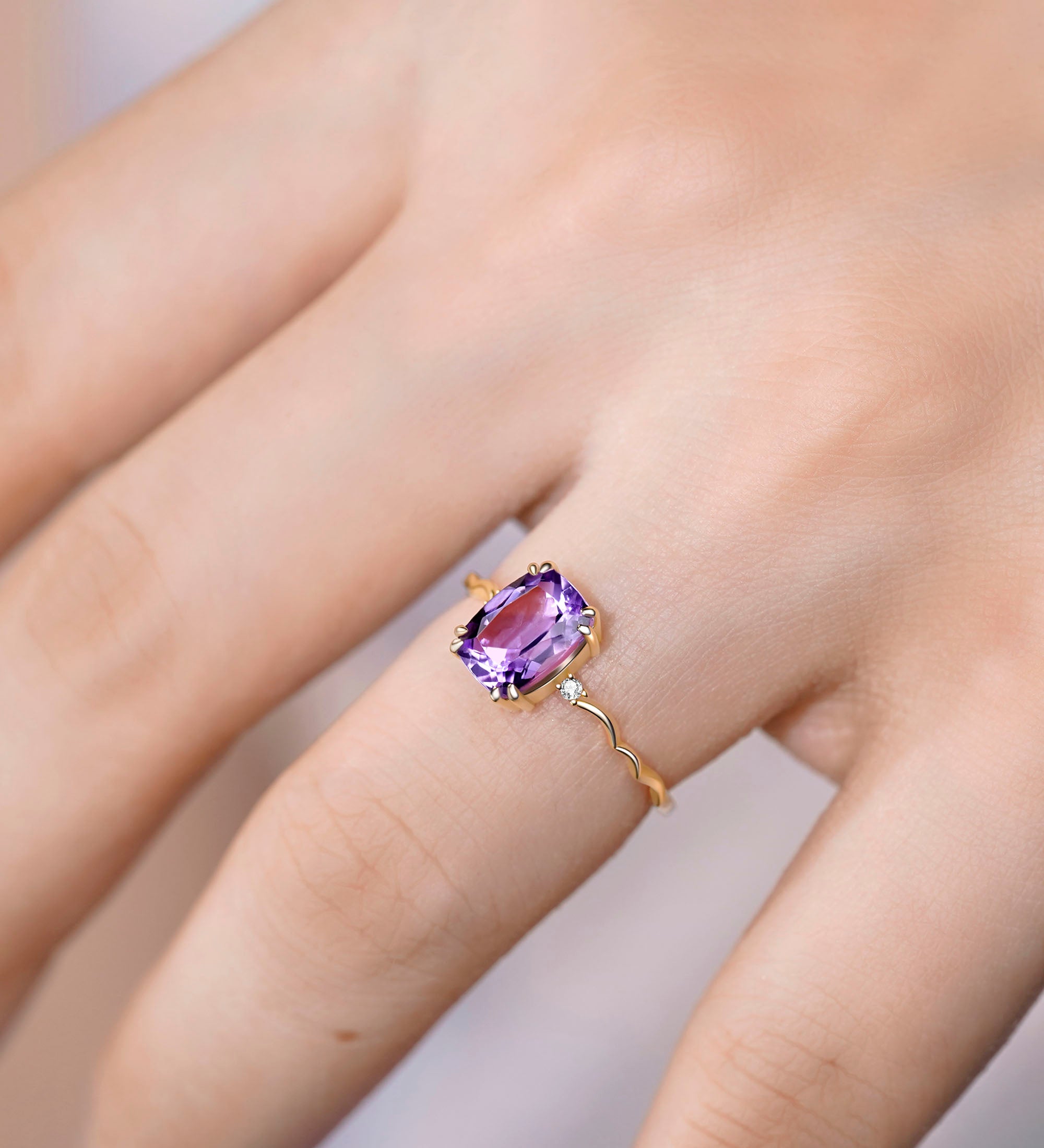 Amethyst and Diamond Ring