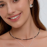 Black Spinel Necklace Silver