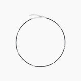 Black Spinel Necklace Silver