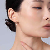 Pave Pearl Drop Earrings Rose Gold - Miwanna