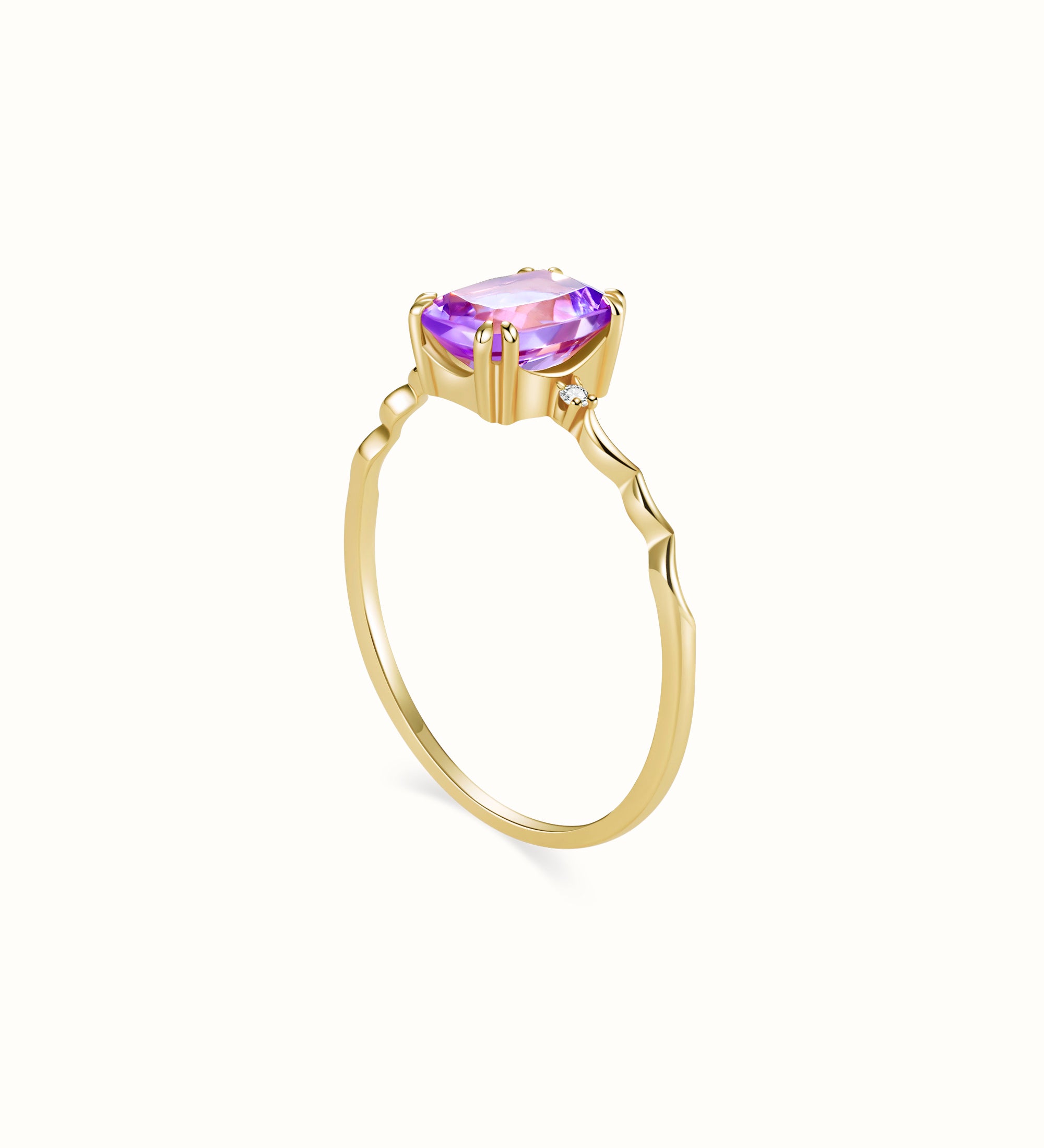Amethyst and Diamond Ring