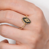 black mother of pearl ring - Miwanna