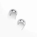 Dome Hoop Earrings Silver
