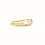 Angels Mossianite Dome Ring Gold
