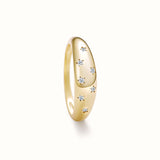 Angels Mossianite Dome Ring Gold