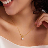Gold Pearl Pendant Necklace - Miwanna