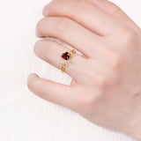 Garnet Heart Ring