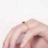 Garnet Heart Ring