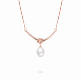 Rose Gold Pearl Pendant Necklace - Miwanna