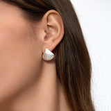 Shell Stud Earrings Silver