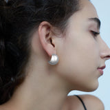 Dome Hoop Earrings Silver