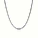 Statement Herringbone Necklace Silver