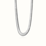 Statement Herringbone Necklace Silver