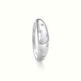 Angels Moissanite Dome Ring White Gold