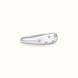 Angels Moissanite Dome Ring White Gold