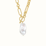 Large Baroque Pearl Toggle Necklace