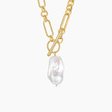 Large Baroque Pearl Toggle Necklace