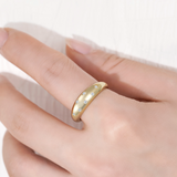 Angels Mossianite Dome Ring Gold