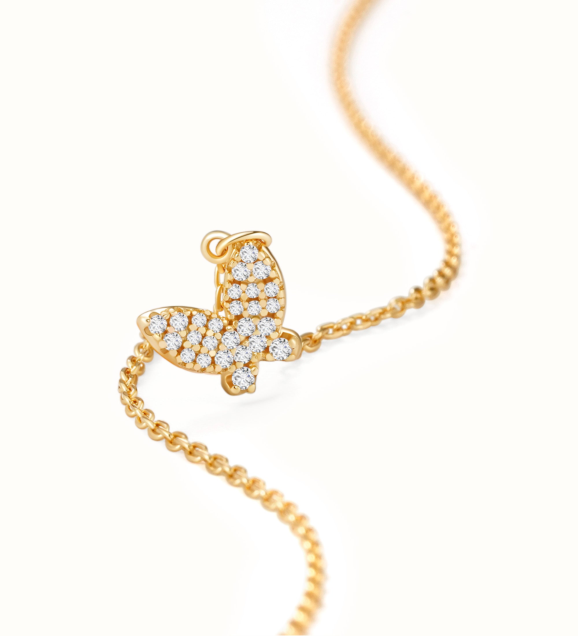 10k Gold Butterfly Necklace -  miwanna