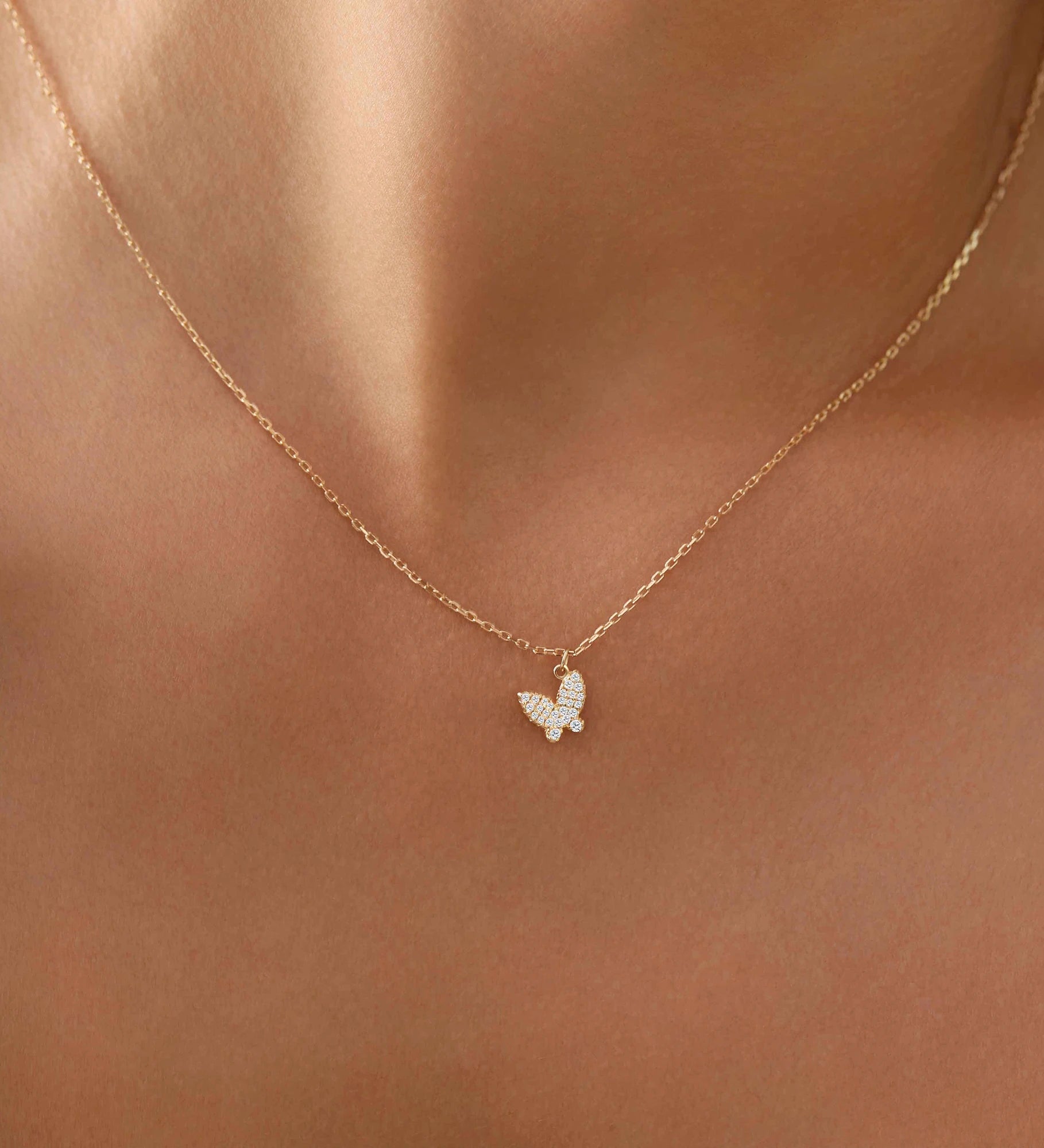 14k Gold Butterfly Necklace - Miwanna