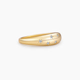 Angels Mossianite Dome Ring Gold