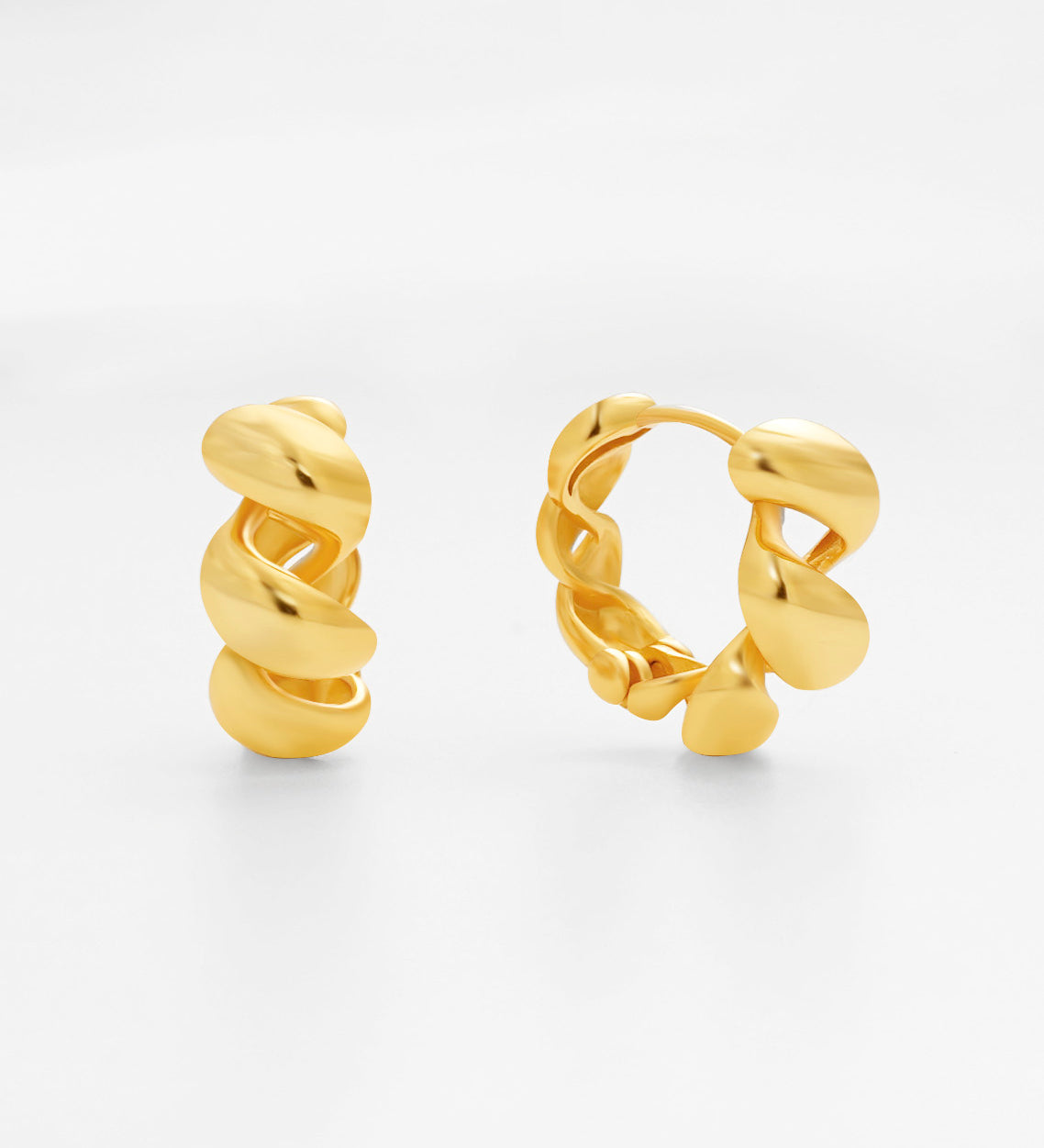 Croissant Gold Hoops - Miwanna