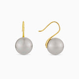 Gray Pearl Earrings In Gold