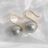 Gray Pearl Earrings In Gold