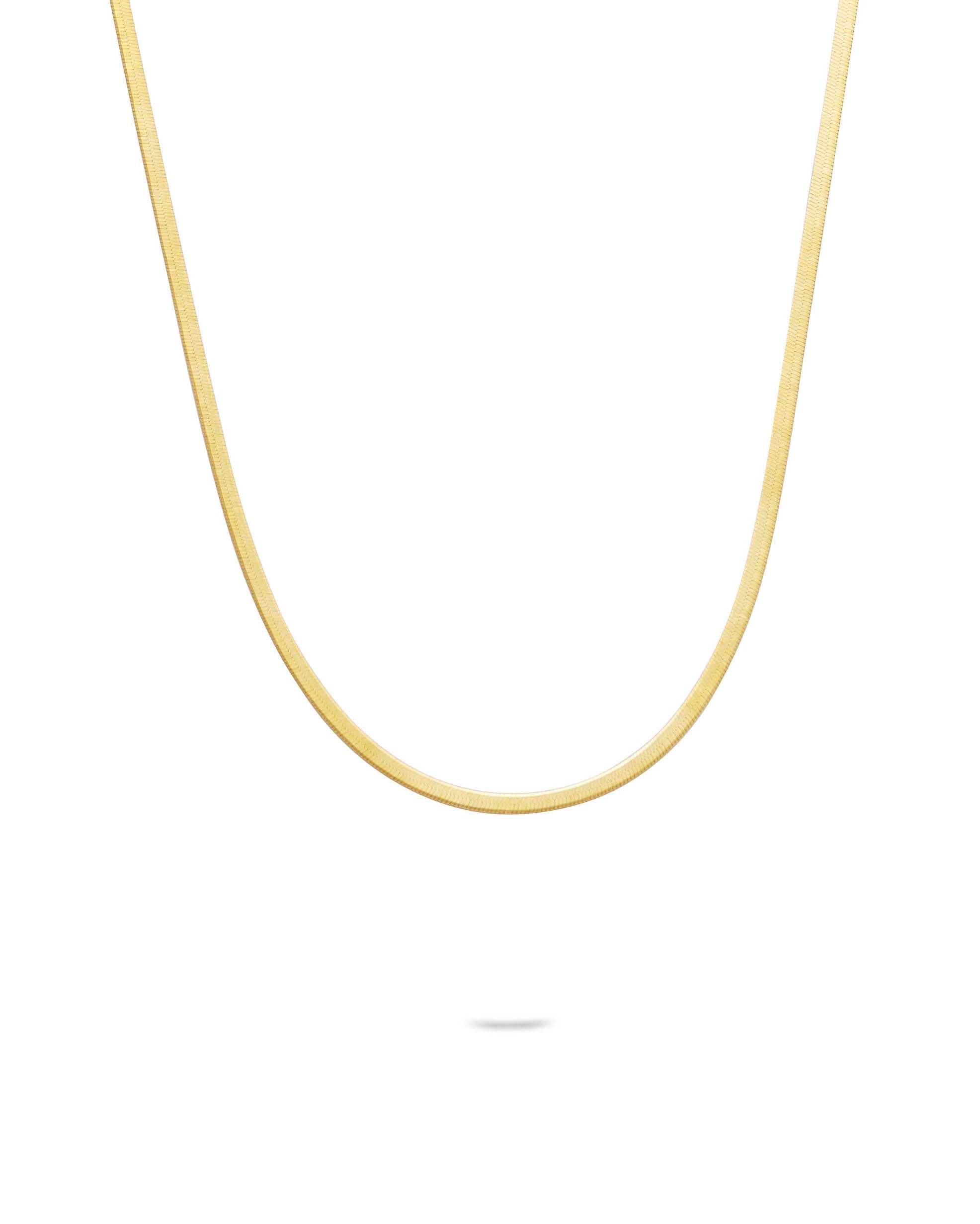 Gold Herringbone Necklace 1.8mm - Miwanna