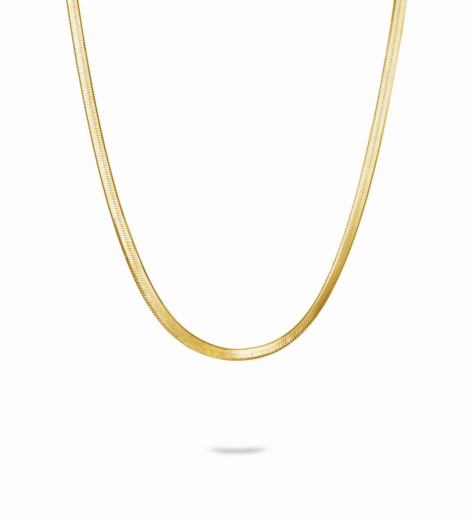 Gold Herringbone Necklace - Miwanna