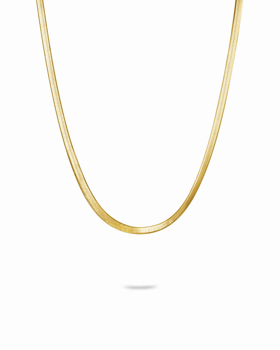 Gold Herringbone Necklace - Miwanna