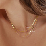 1.8mm Gold Herringbone Necklace - Miwanna