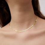 Gold Herringbone Necklace - Miwanna