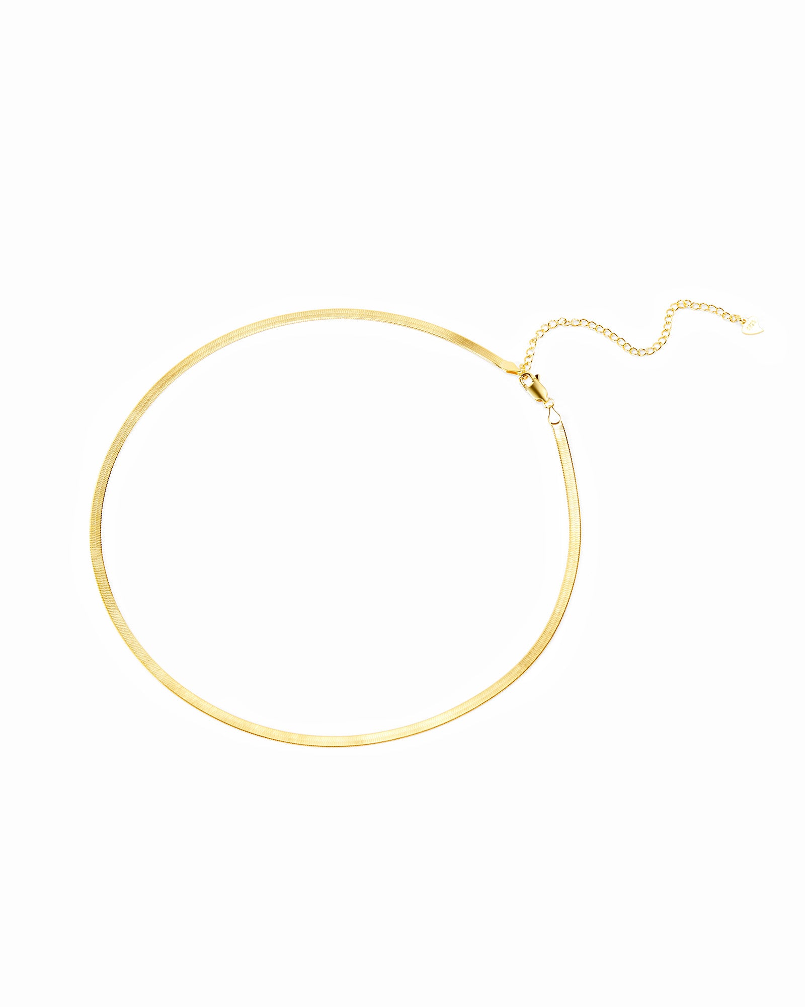 3mm Gold Herringbone Necklace - Miwanna