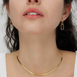 3mm Gold Herringbone Necklace - Miwanna