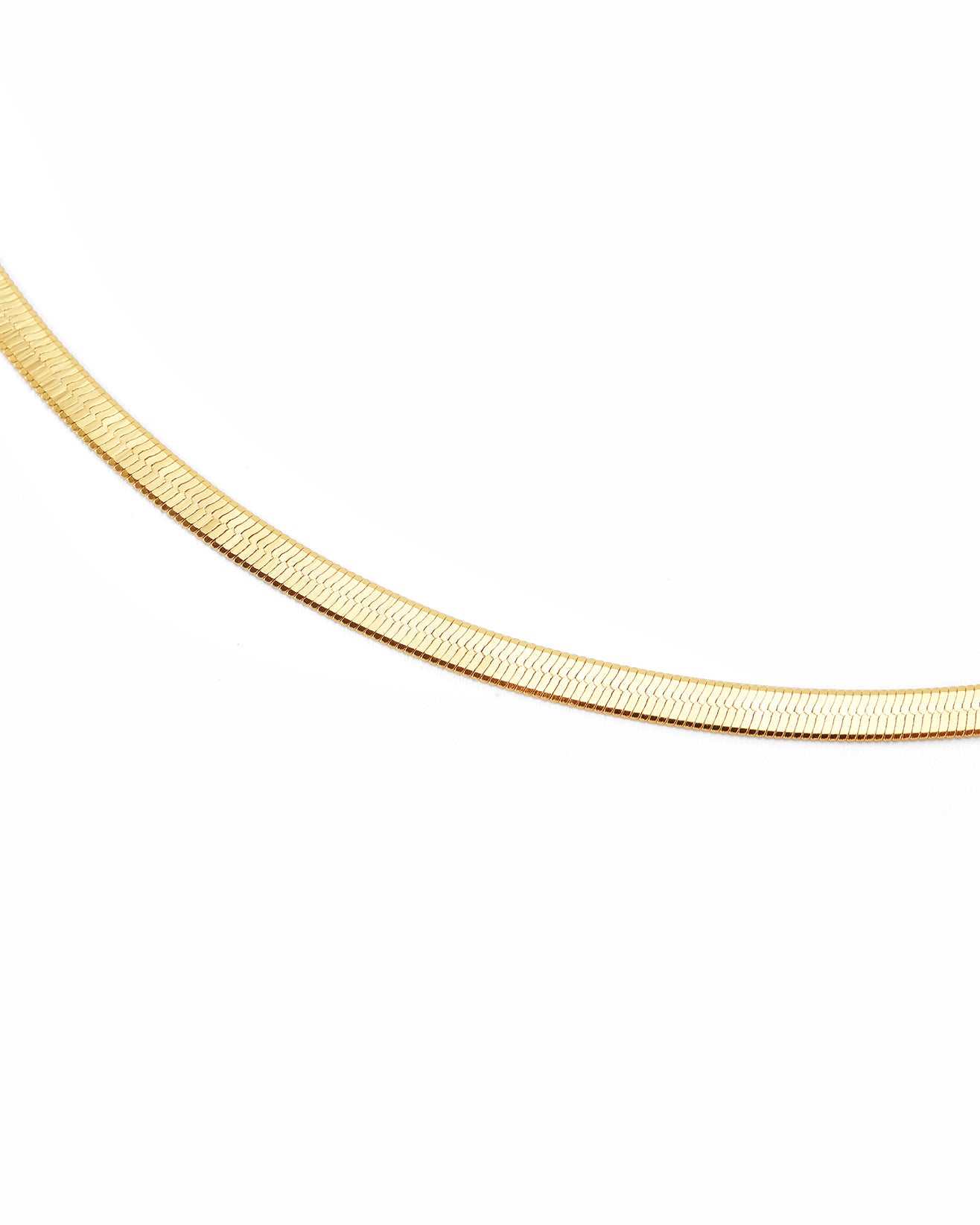 3mm Gold Herringbone Necklace - Miwanna