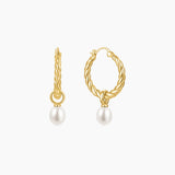 Pearl Drop Hoops