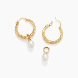 Pearl Drop Hoops