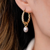 Pearl Drop Hoops