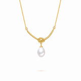 Gold Pearl Pendant Necklace - Miwanna