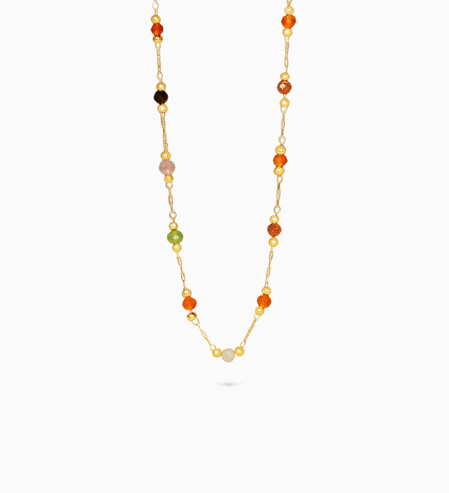 Rainbow Stone Station Necklace - Miwanna