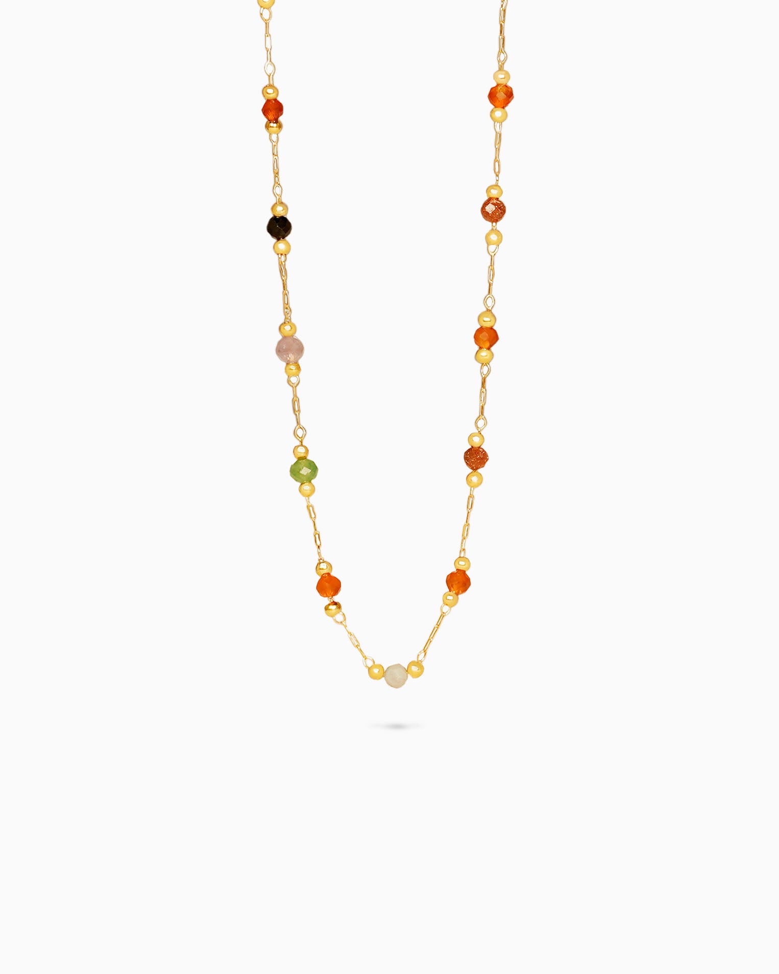 Rainbow Stone Station Necklace - Miwanna