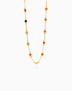 Rainbow Stone Station Necklace - Miwanna