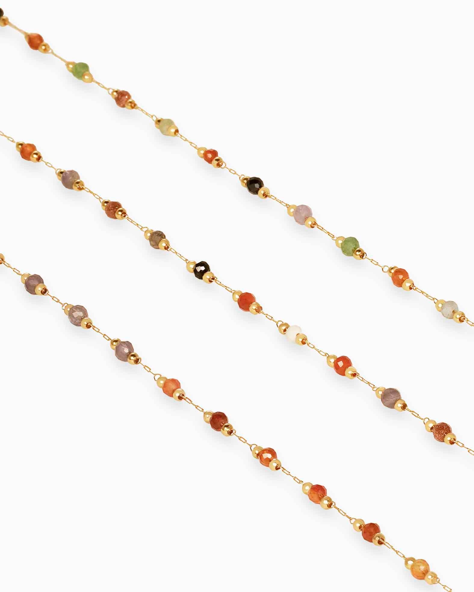 Rainbow Stone Station Necklace - Miwanna