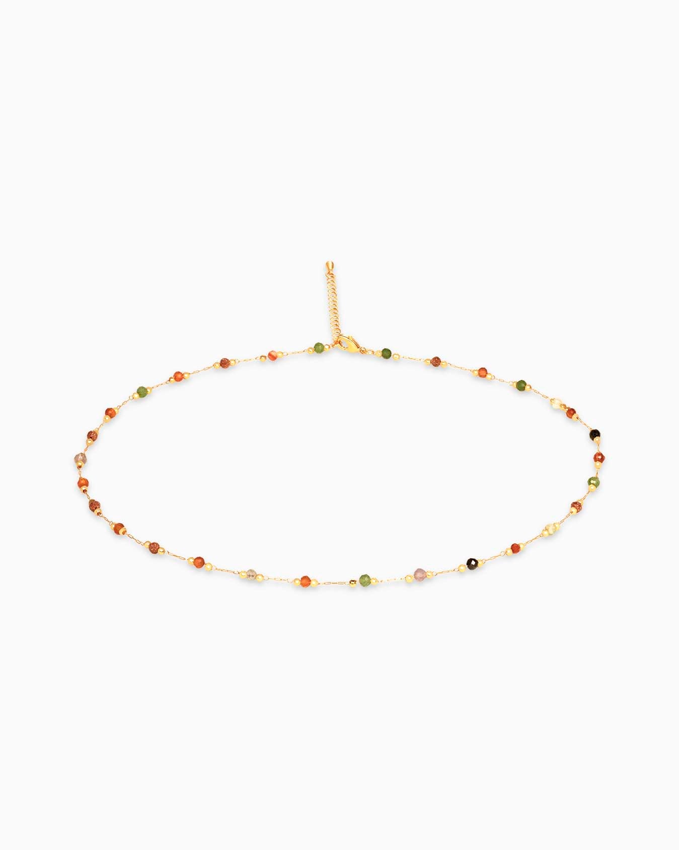 Rainbow Stone Station Necklace- Miwanna