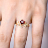 Garnet Heart Ring