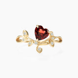 Garnet Heart Ring