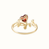 Garnet Heart Ring