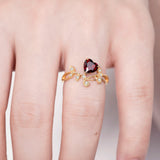 Garnet Heart Ring